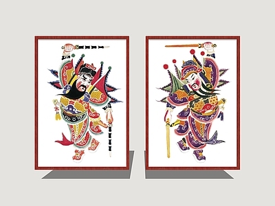 中式其他景观小品 门神 招贴画 年俗小品 年画