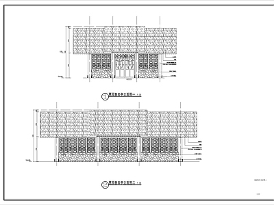 新中式中式廊架 中式弧形茅草亭 中式售卖亭 施工图
