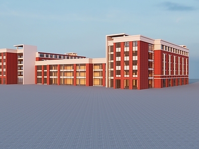 现代简约学校建筑 学校科研楼 5F 多层