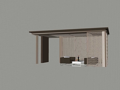 新中式廊架 格栅廊架