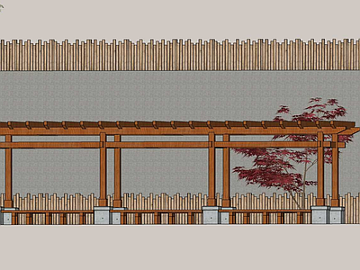 现代廊架 格栅廊架