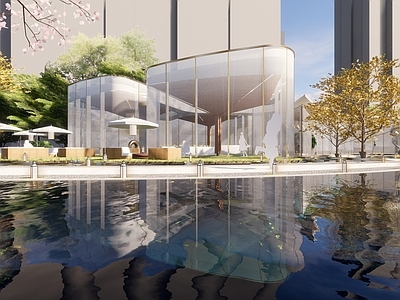 现代简约售楼处建筑 现代售楼处 现代示范中心 万科中央公园示范 中央公园售楼处