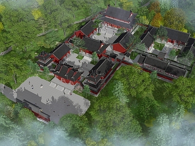 中式寺庙建筑 寺庙
