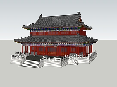 中式其他公共建筑 古建筑 大雄宝殿 大殿 灰瓦