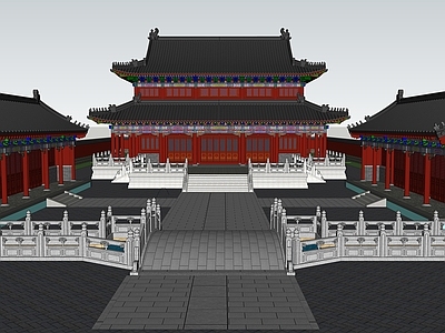 中式其他公共建筑 古建筑 文庙 寺庙 大殿 大雄宝殿