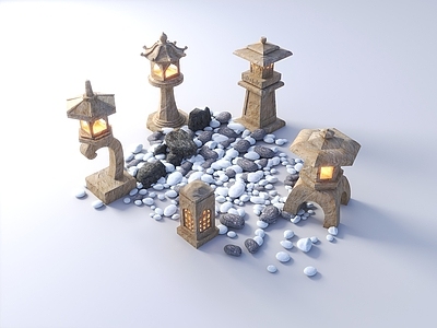 中式其他景观小品 玉钟 景观灯 日式庭院灯 草地灯 中式庭院景观