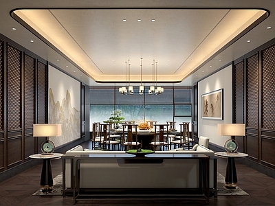 新中式中餐厅 新中式餐厅包间