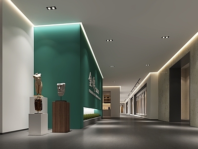 现代其他商业空间 现代展厅 展厅走廊 装修材料展示