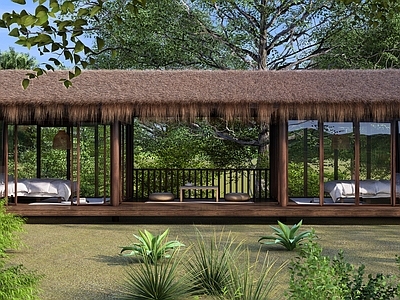 日式其他景观小建筑 日式木屋 茅草木屋