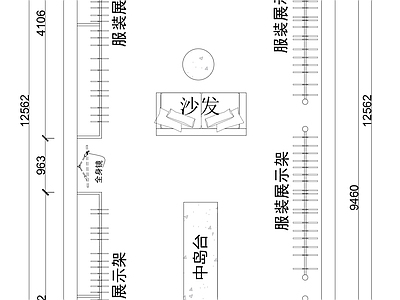 现代服装店 服装店平面图 橱窗 专卖店 施工图