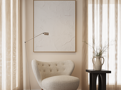 奶油原木休闲椅 布艺休闲椅