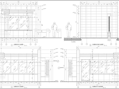 小区主入口 岗亭 出入口 大门 亭子 门卫室 施工图