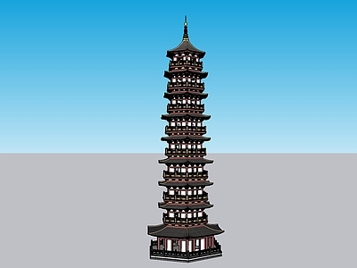 中式古建筑 木塔