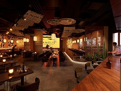 复古中式酒吧 酒馆 水吧 清吧 ktv 工装