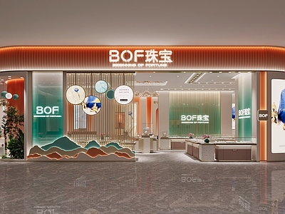 现代轻奢珠宝店 商场珠宝店 珠宝店道具 商场珠宝店展柜 珠宝店道具