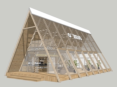 现代原木咖啡厅 湖边咖啡屋 木屋咖啡 营地咖啡屋 快闪店