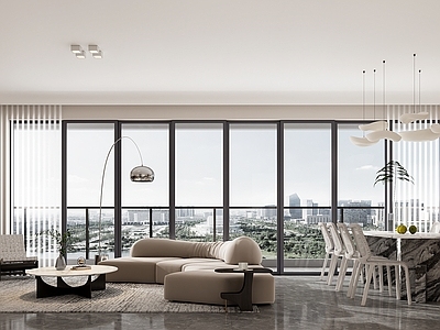 现代奶油公寓 复式公寓