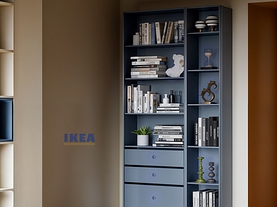 中古侘寂书柜 中古风书柜 侘寂风书柜 书房书柜 满墙书柜 玻璃书柜