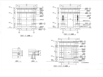 门岗与安防 欧式入口岗亭 施工图
