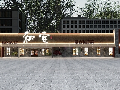现代门头 餐厅门头 酒店门头 现代门头