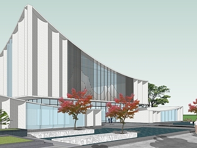 现代小公建 现代展示中心 售楼部 参数化