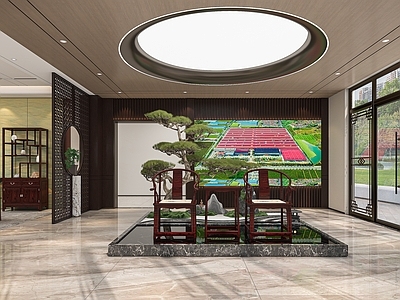 新中式中式售楼处 展厅 茶室 洽谈室