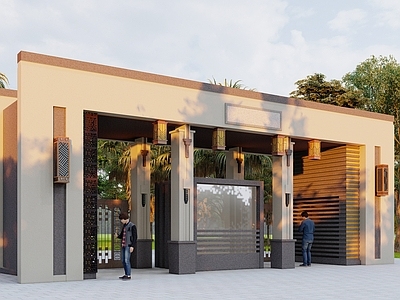 新中式现代入口大门 小区入口大门