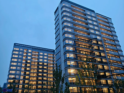 现代小区建筑 现代小区全 gad绿城豪宅 沿街商业 小区景观