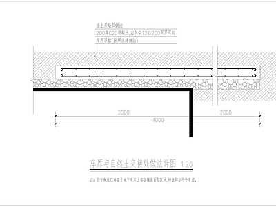 现代综合景观图库 车库与自然土壤 交接做法 施工图