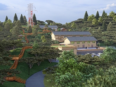 现代其他景观小建筑 山顶木屋