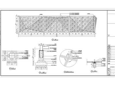 现代廊架 折线型格栅廊架 出入口异形廊架 施工图