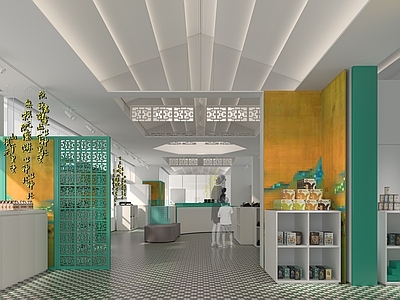 新中式现代珠宝店 现代珠宝店 展柜设计 古建花纹 珠宝展示