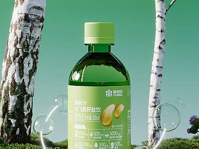 酒水食物 饮料 保健品 草地 泡泡 奶蓟草