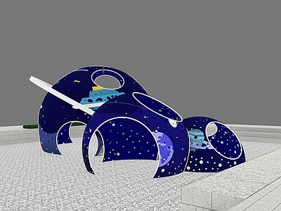 现代极简互动装置 儿童游玩 太空主题 星球