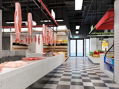 现代菜市场 现代菜市场 牛肉铺档口 店铺