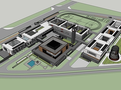 现代学校建筑 校园 图书馆 教学楼 校园规划