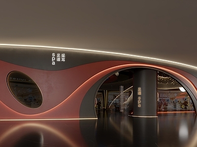 现代门头 简约现代足浴店 现代异形门头 酒吧门头