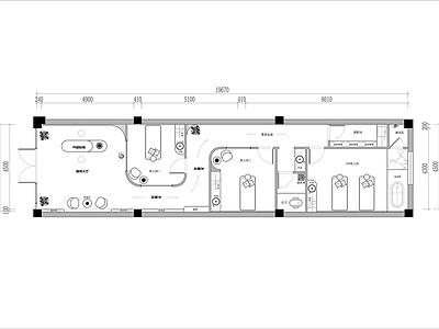 现代美容院 现代美容院平面图 美容 施工图
