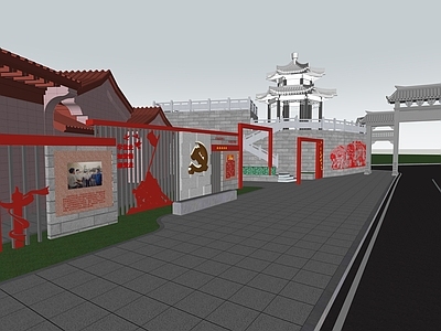 新中式中式广场景观 健身广场 党建广场 乡村广场
