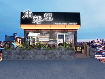 现代门头 酒吧门头 酒吧招牌 酒吧
