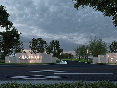 现代简约景墙 现代入口景墙 入口景观