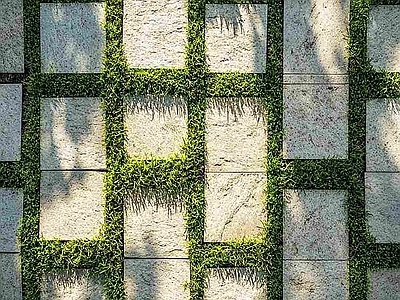 现代路面 自然汀步 景观汀步 生态步道 嵌草砖