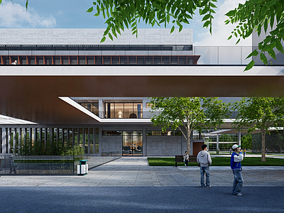 现代极简学生食堂 食堂 学校建筑