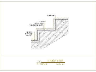 地面综合节点 石材梯步节点图 施工图