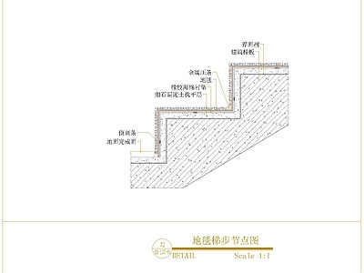 地面综合节点 地毯梯步节点图 施工图