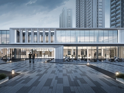 现代极简其他公共建筑 现代风格售楼处 极简办公建筑 施工图