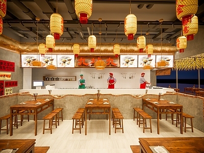 新中式中式中餐厅 新中式原木餐厅 小碗菜 小碗菜门头 新中式市井小碗菜