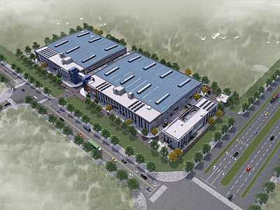 现代工业研发厂房 研发办公 厂房建筑 现代工业厂房 现代生产车间 产业园区