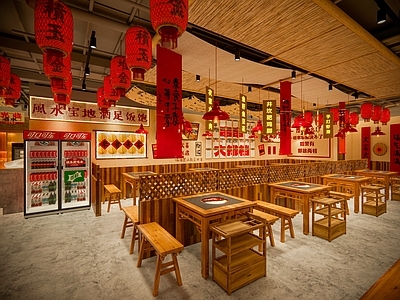 新中式中式火锅店 市井串串设计 土串串火锅店 市井门头 餐饮