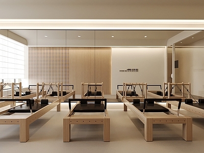 现代极简瑜伽室 普拉提教室 瑜伽教室 普拉提器械